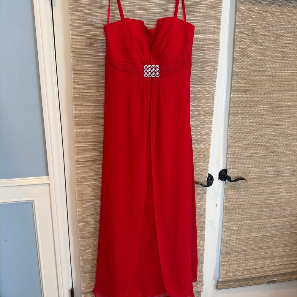 Aspeed Red Gown with crystal Embellishment